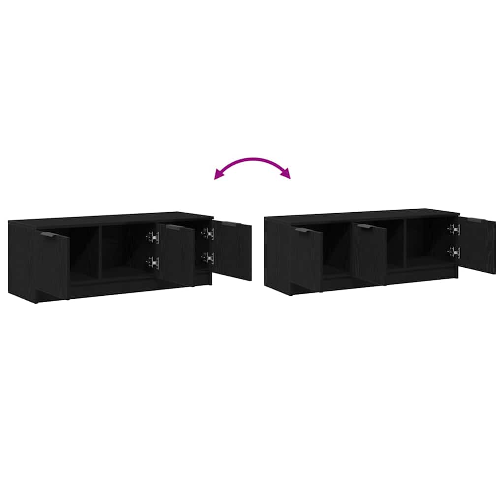 TV cabinet black oak 102 x 35 x 36.5 cm Engineered wood