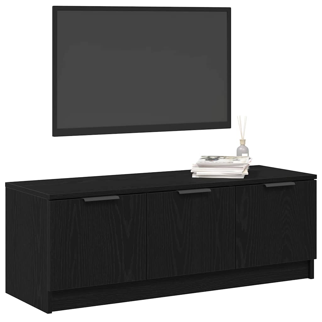 TV cabinet black oak 102 x 35 x 36.5 cm Engineered wood