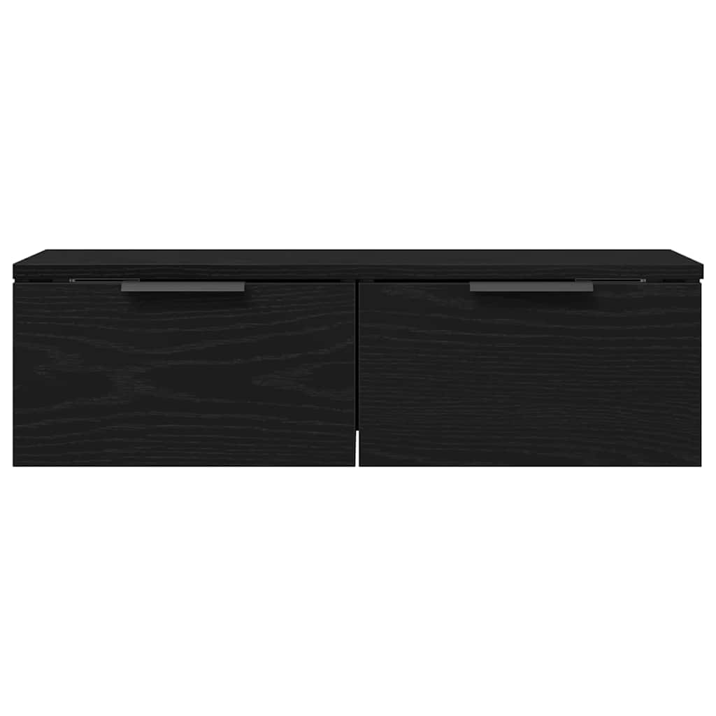Juodasis ąžuolo sieninis spintas 68x30x20 cm Pagamintas iš inžinerinės medienos