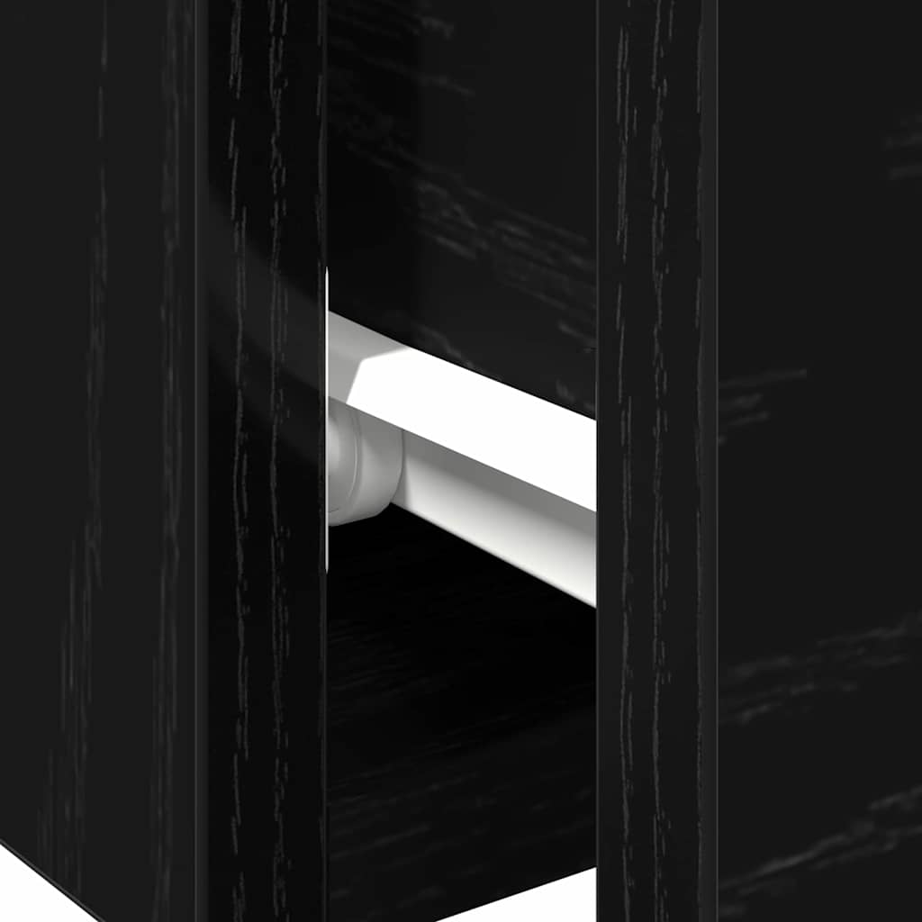 Juodo ąžuolo sieninis spintelė 102x30x20 cm, pagaminta iš inžinerinės medienos