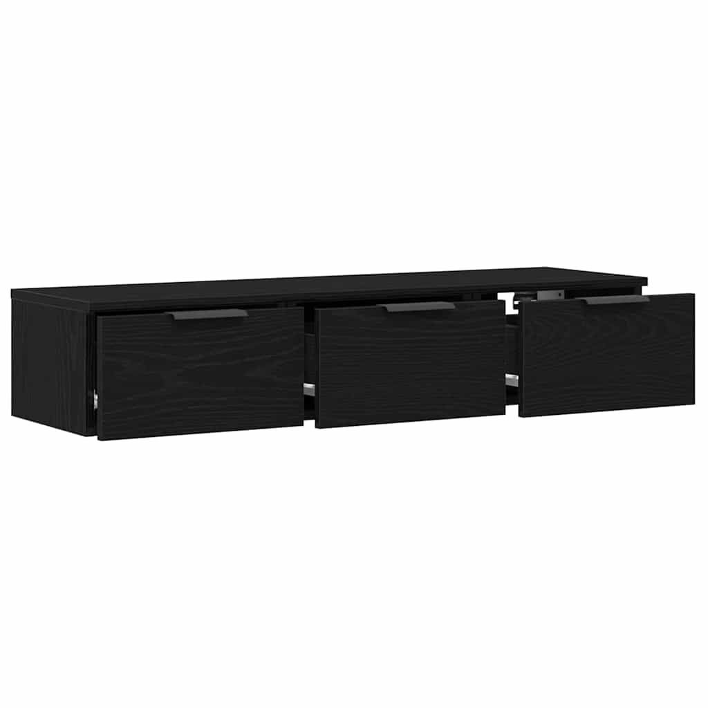 Juodo ąžuolo sieninis spintelė 102x30x20 cm, pagaminta iš inžinerinės medienos