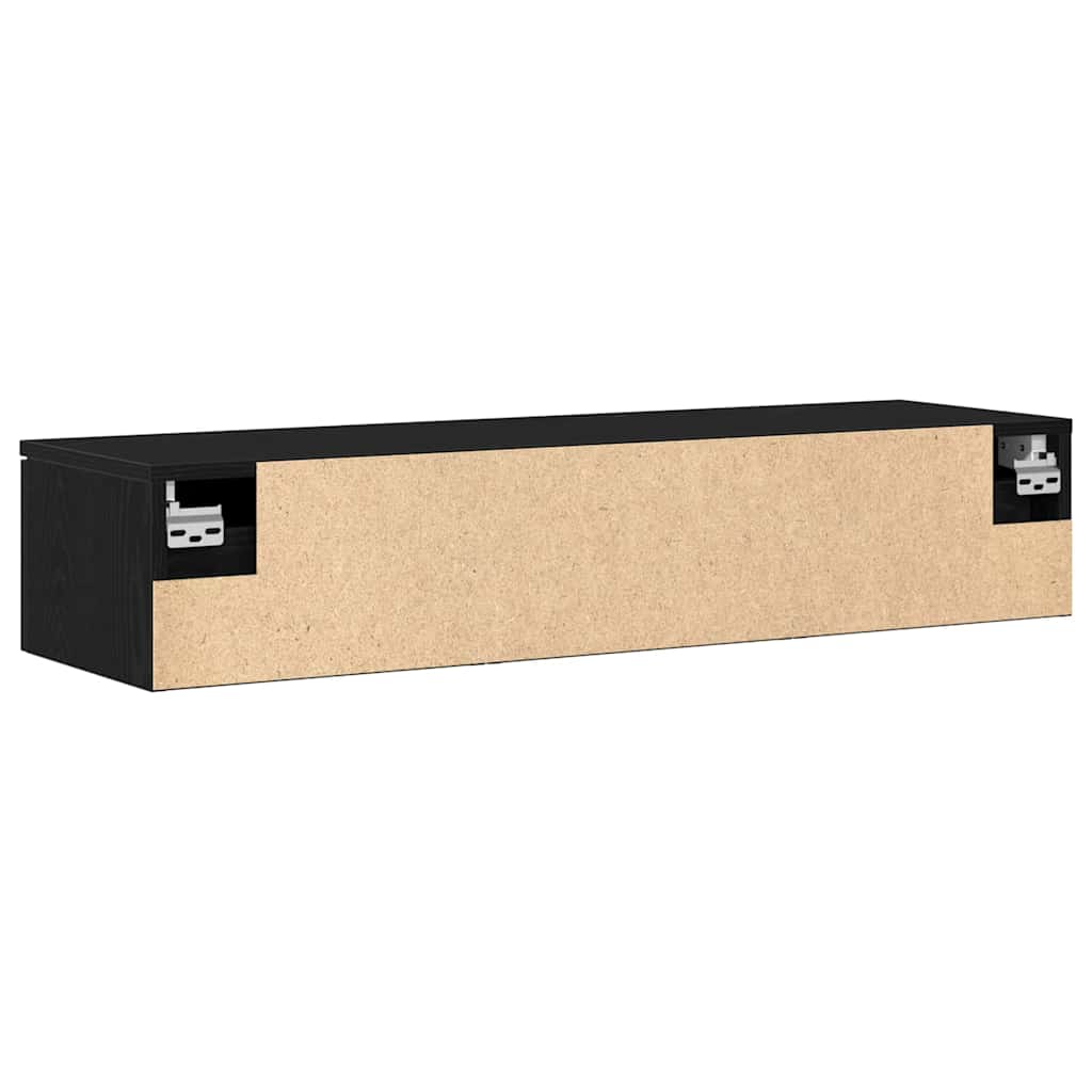 Juodo ąžuolo sieninis spintelė 102x30x20 cm, pagaminta iš inžinerinės medienos