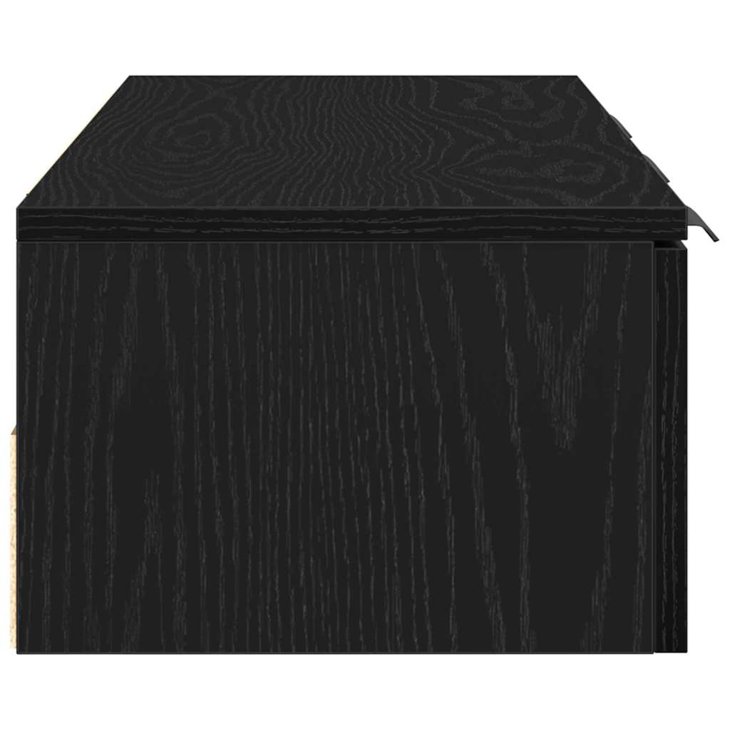 Juodo ąžuolo sieninis spintelė 102x30x20 cm, pagaminta iš inžinerinės medienos