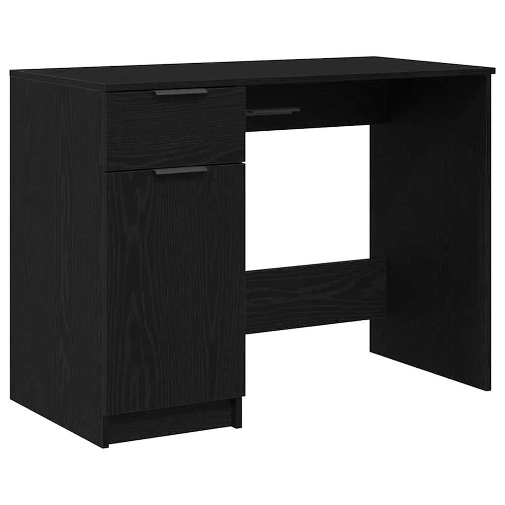 Juodas ąžuolo stalas - 100x50x75 cm - Pagamintas iš inžinerinio medžio