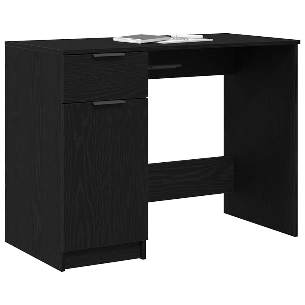 Juodas ąžuolo stalas - 100x50x75 cm - Pagamintas iš inžinerinio medžio