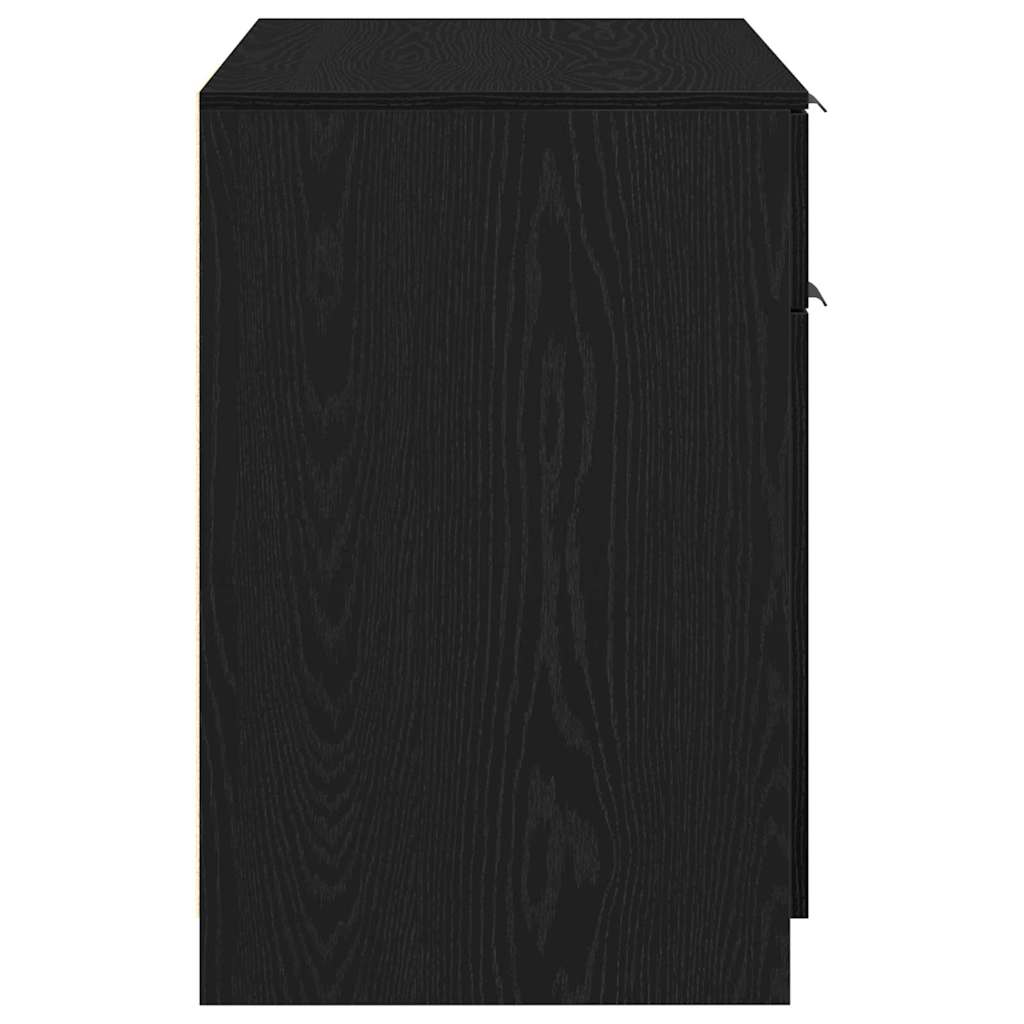 Juodas ąžuolo stalas - 100x50x75 cm - Pagamintas iš inžinerinio medžio