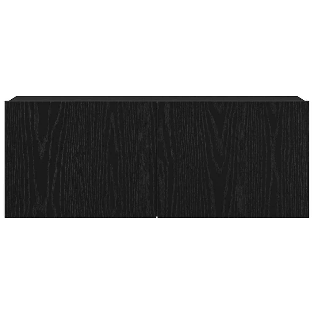 Televizoriaus spintelė 2 pcs Juodas ąžuolas 80 x 30 x 30 cm