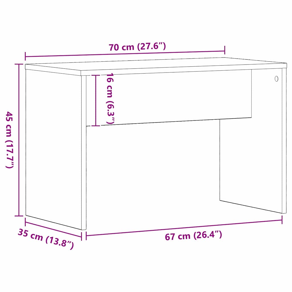 Materiāls: ozola apdare. Izmēri: 70 x 35 x 45 cm. Krāsa: melna. Apstrādāta koksne.