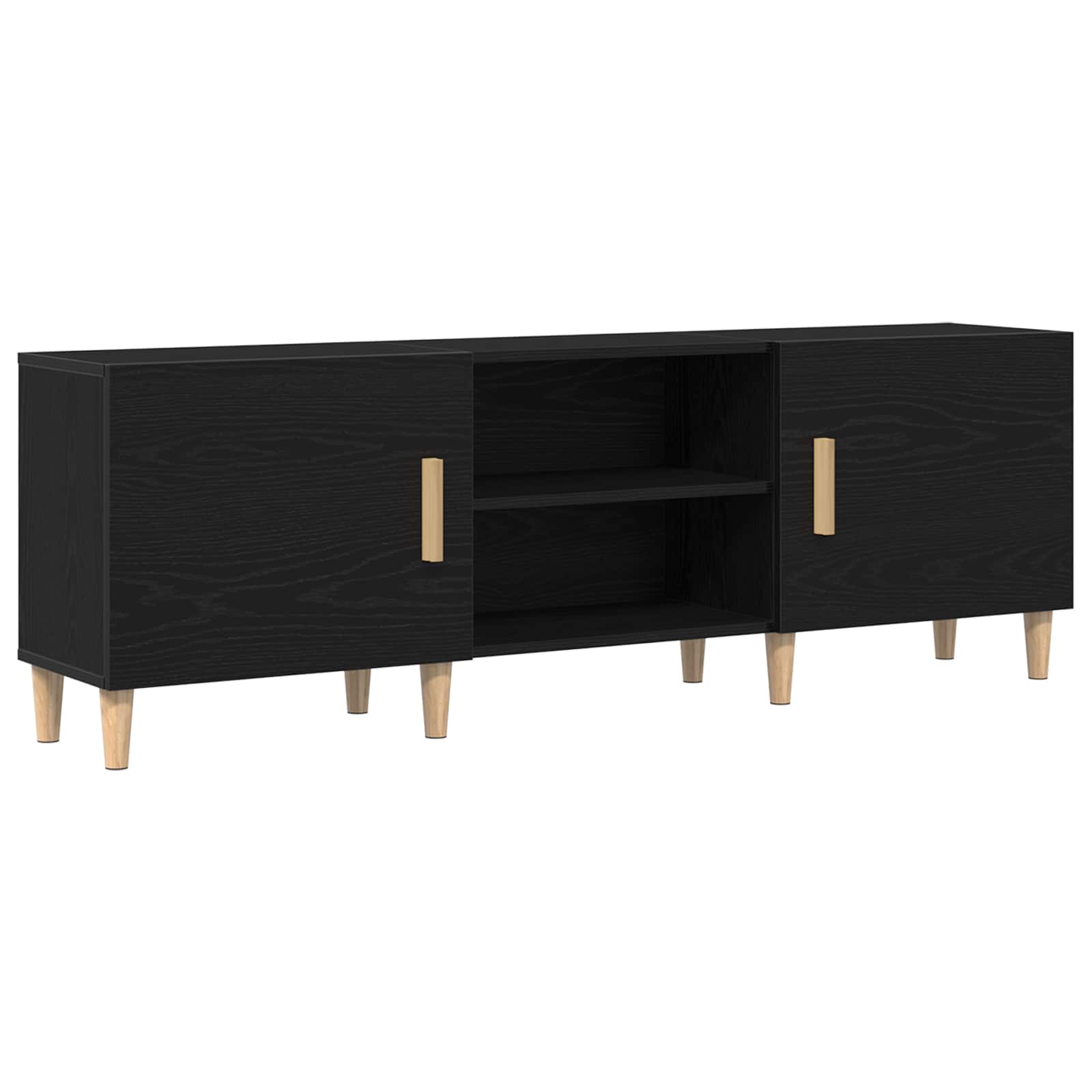 TV kabinetas juoda ąžuolo 150 x 30 x 50 cm Apdirbta mediena