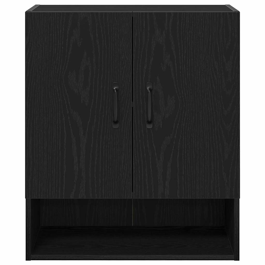 Juodas sieninis spintas 60x30x70 cm, pagamintas iš inžinerinės medienos