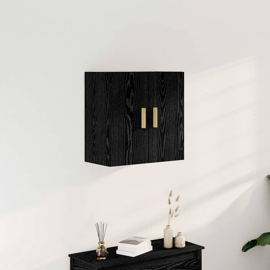Juodo ąžuolo sieninis spintelis - 60x30x60 cm, pagamintas iš inžinerinės medienos