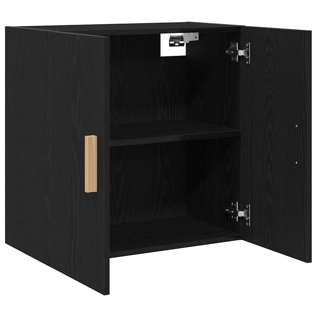 Juodo ąžuolo sieninis spintelis - 60x30x60 cm, pagamintas iš inžinerinės medienos