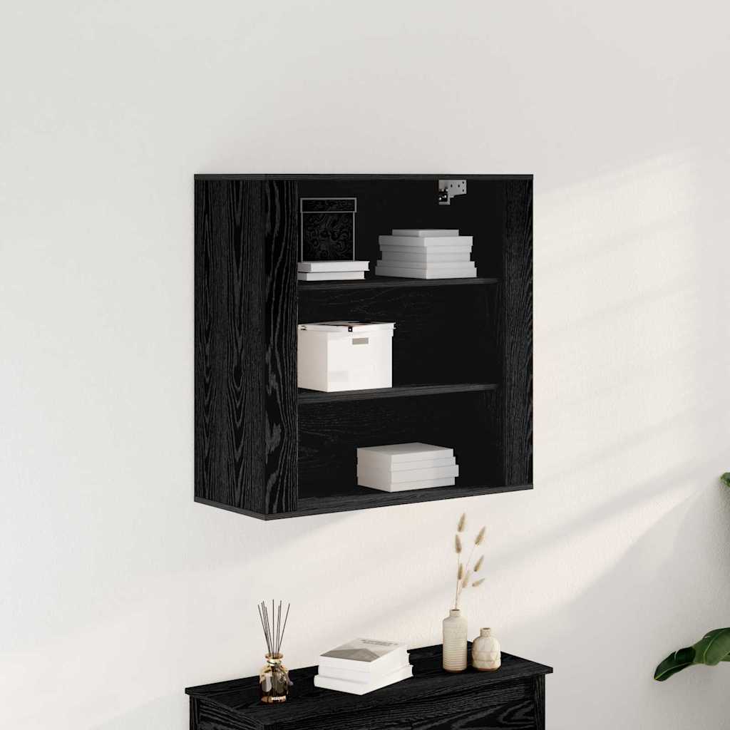 Wall cabinet with shelf Black oak 80 x 33 x 80 cm