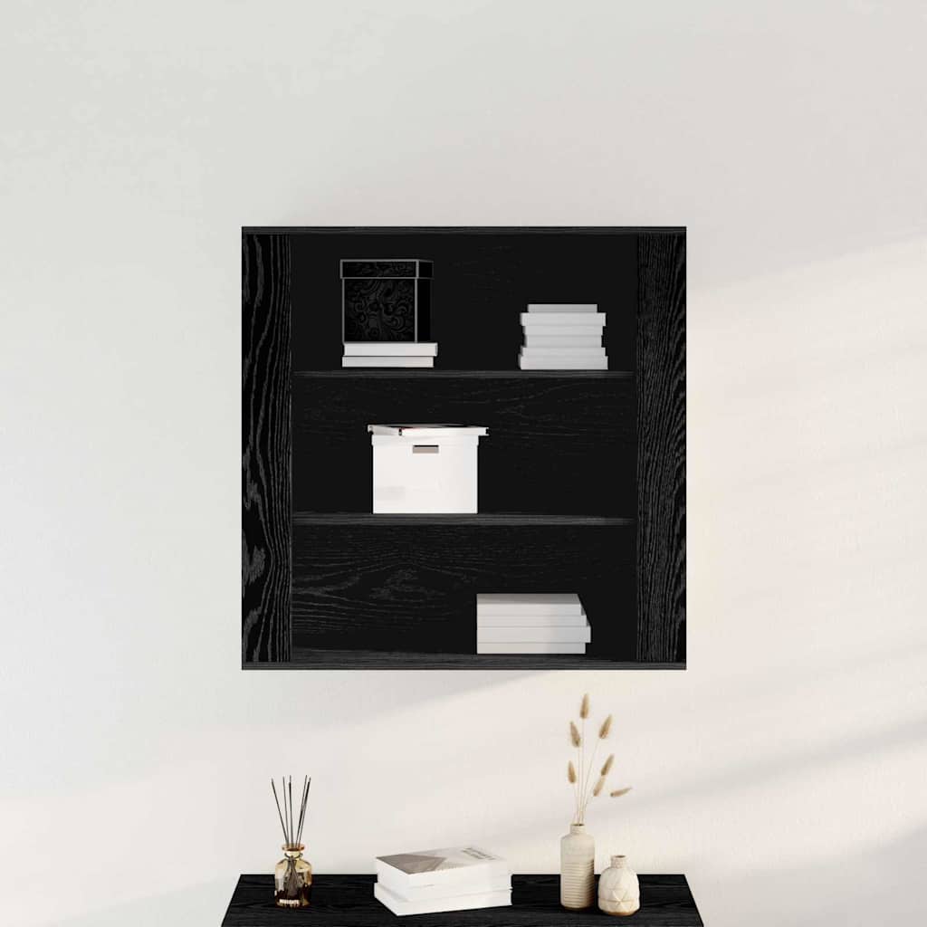 Wall cabinet with shelf Black oak 80 x 33 x 80 cm