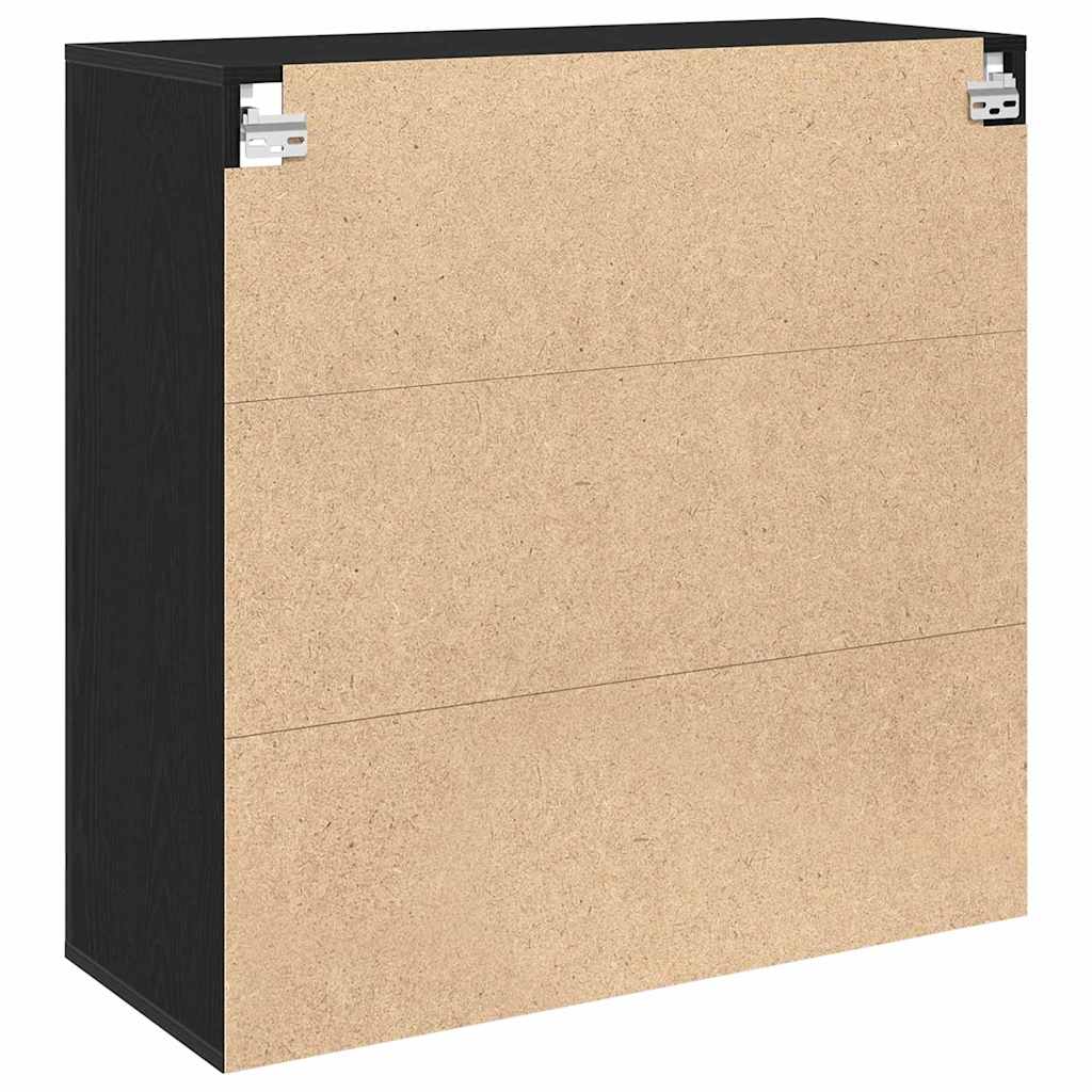 Wall cabinet with shelf Black oak 80 x 33 x 80 cm
