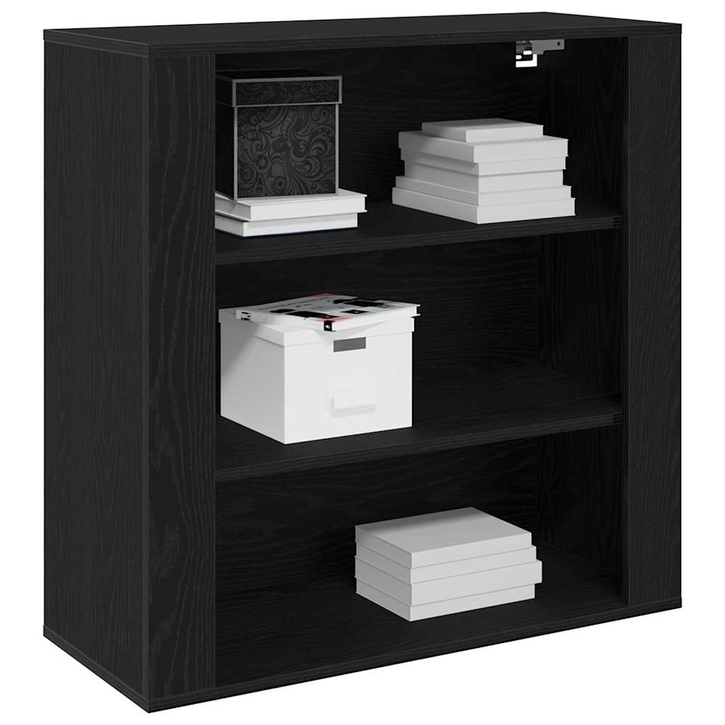 Wall cabinet with shelf Black oak 80 x 33 x 80 cm