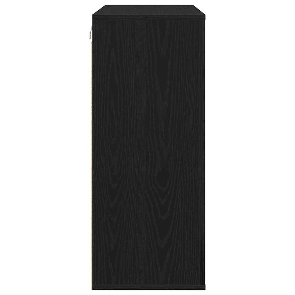 Wall cabinet with shelf Black oak 80 x 33 x 80 cm