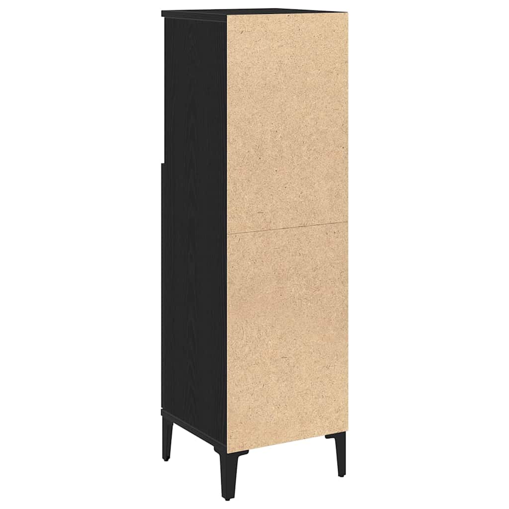 Vannas istabas skapītis ar plauktu melnā ozola krāsā 30 x 30 x 100 cm