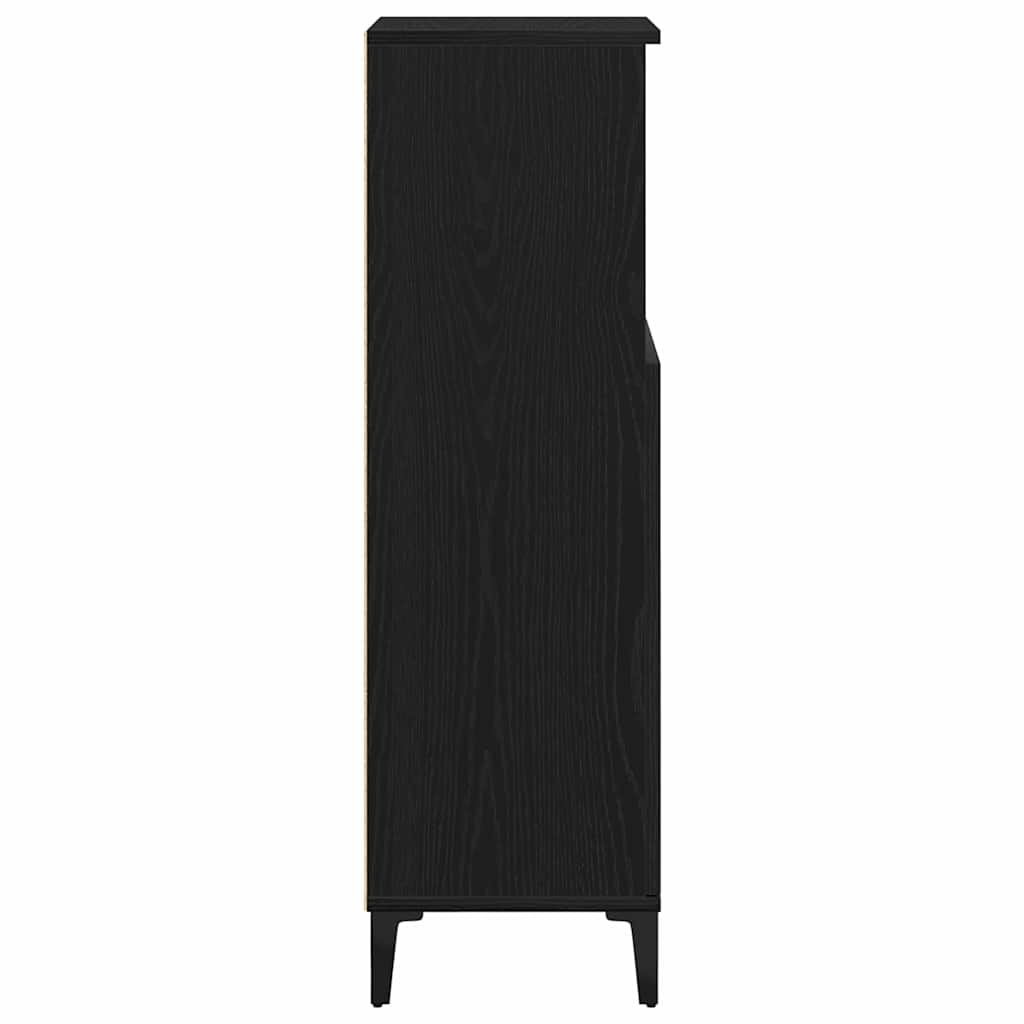 Vannas istabas skapītis ar plauktu melnā ozola krāsā 30 x 30 x 100 cm