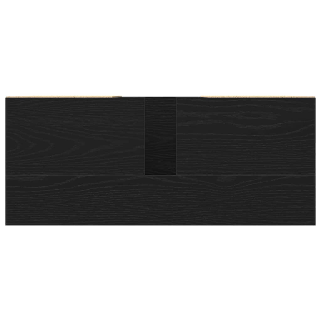 Juoda vonios kriauklės spintelė 80x33x60 cm, pagaminta iš medžio