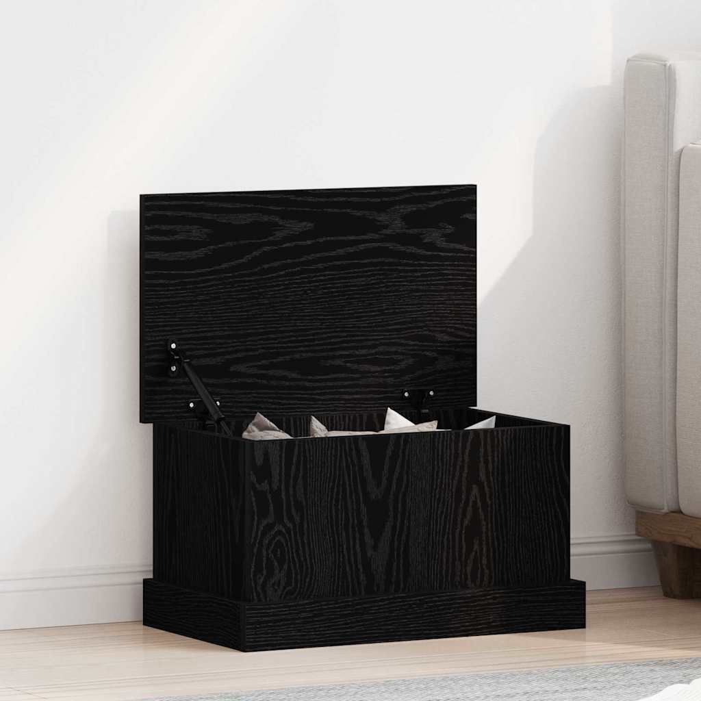 Storage box black oak 50 x 30 x 28 cm Engineered wood