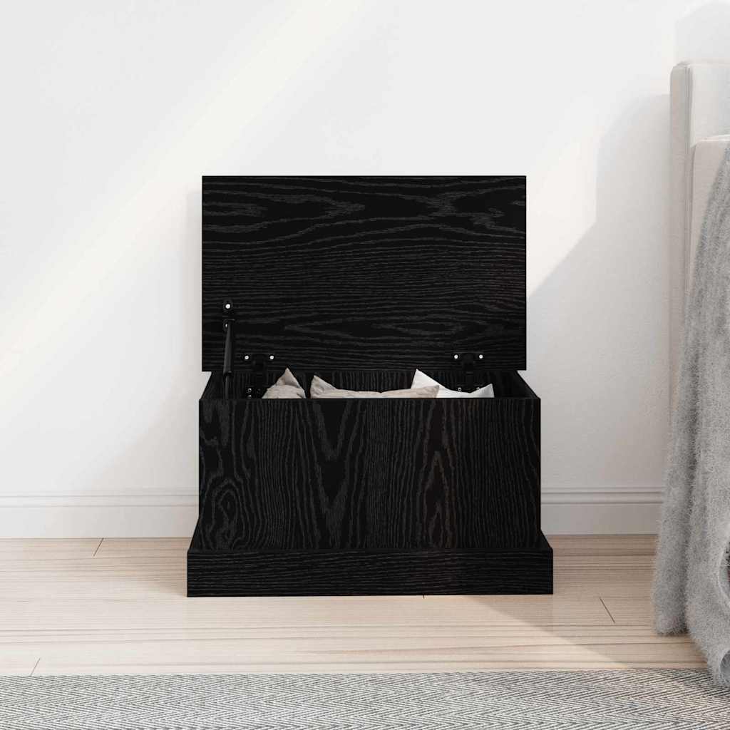 Storage box black oak 50 x 30 x 28 cm Engineered wood