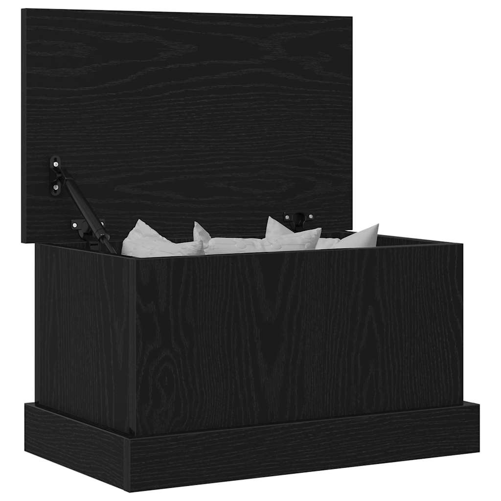 Storage box black oak 50 x 30 x 28 cm Engineered wood