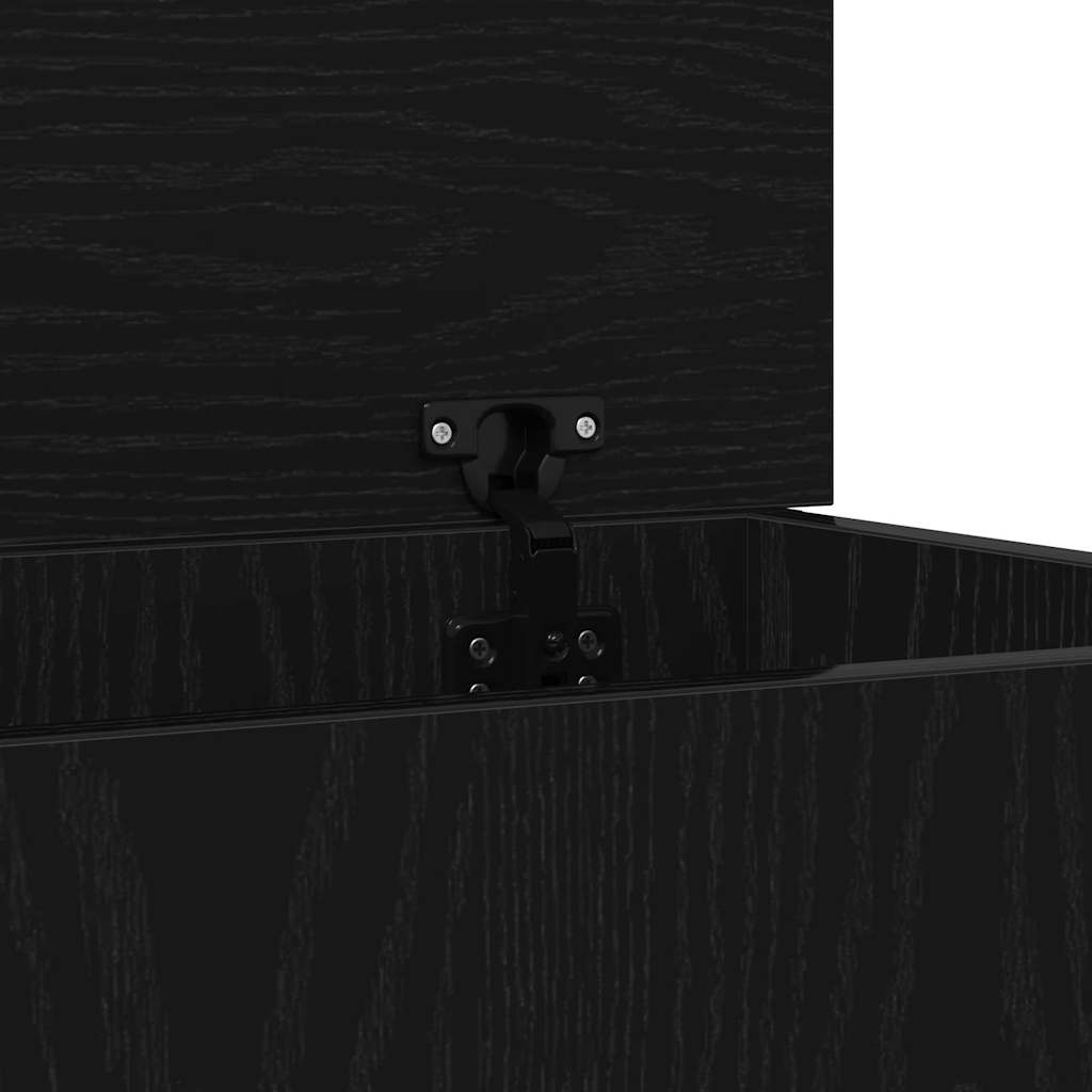Storage box black oak 70 x 40 x 28 cm Engineered wood