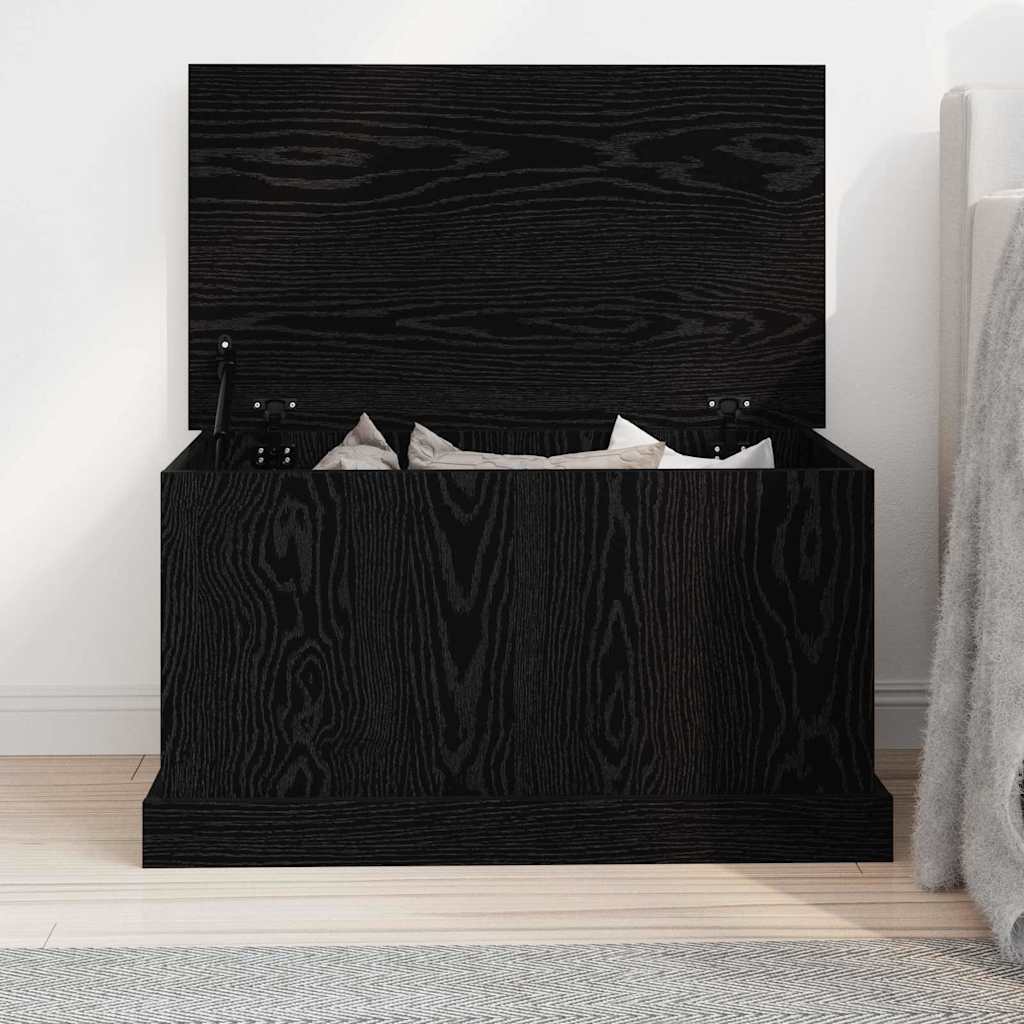 Storage box black oak 70 x 40 x 28 cm Engineered wood