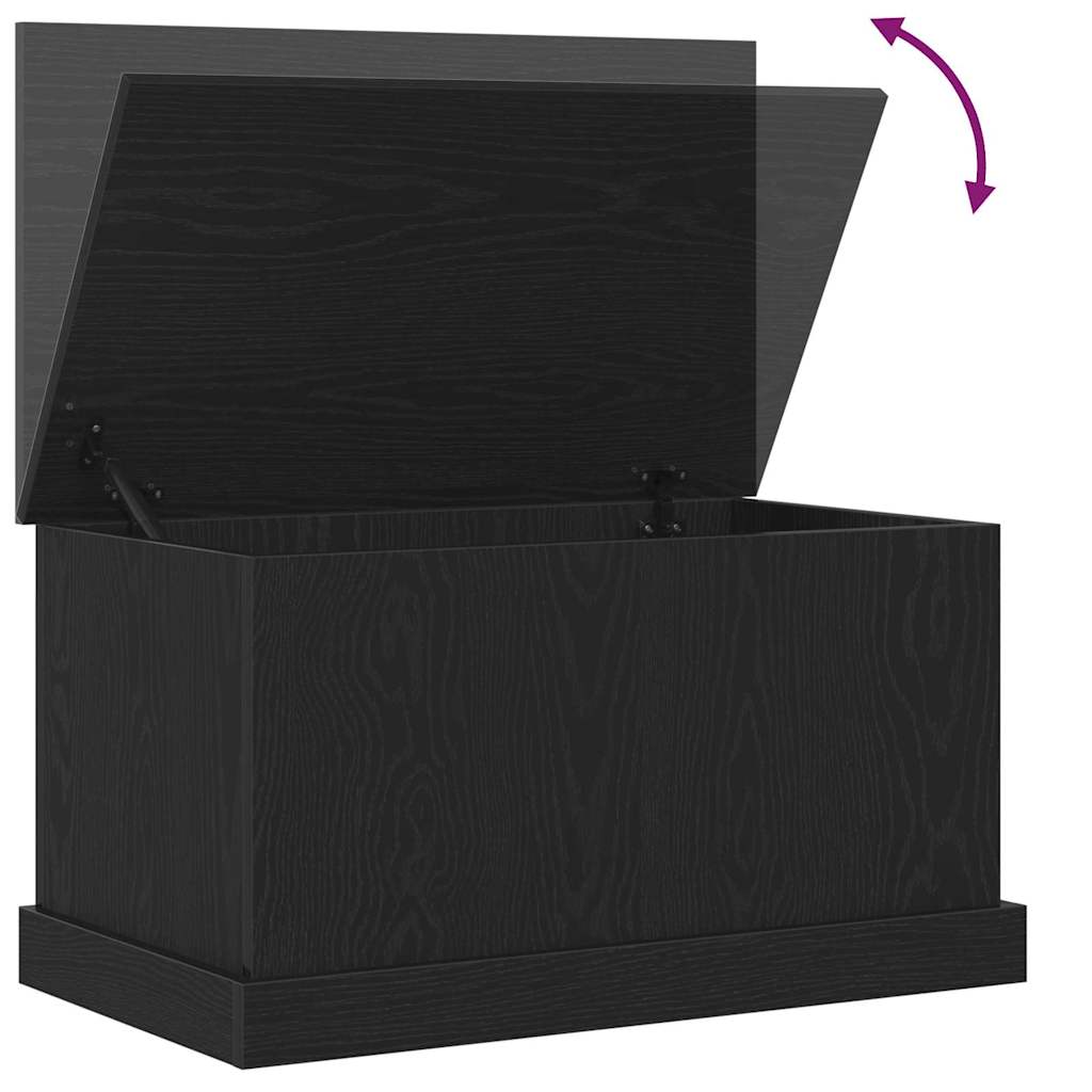Storage box black oak 70 x 40 x 28 cm Engineered wood