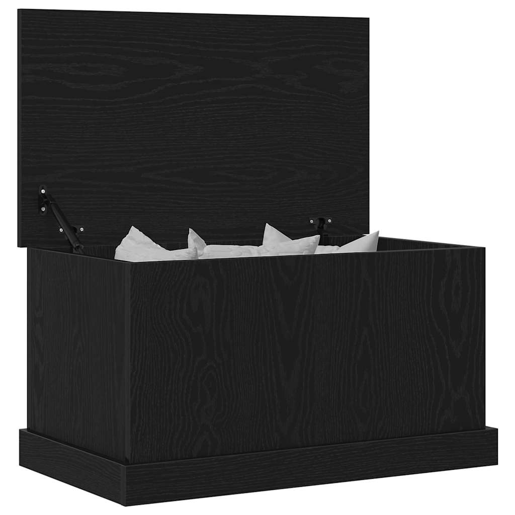 Storage box black oak 70 x 40 x 28 cm Engineered wood