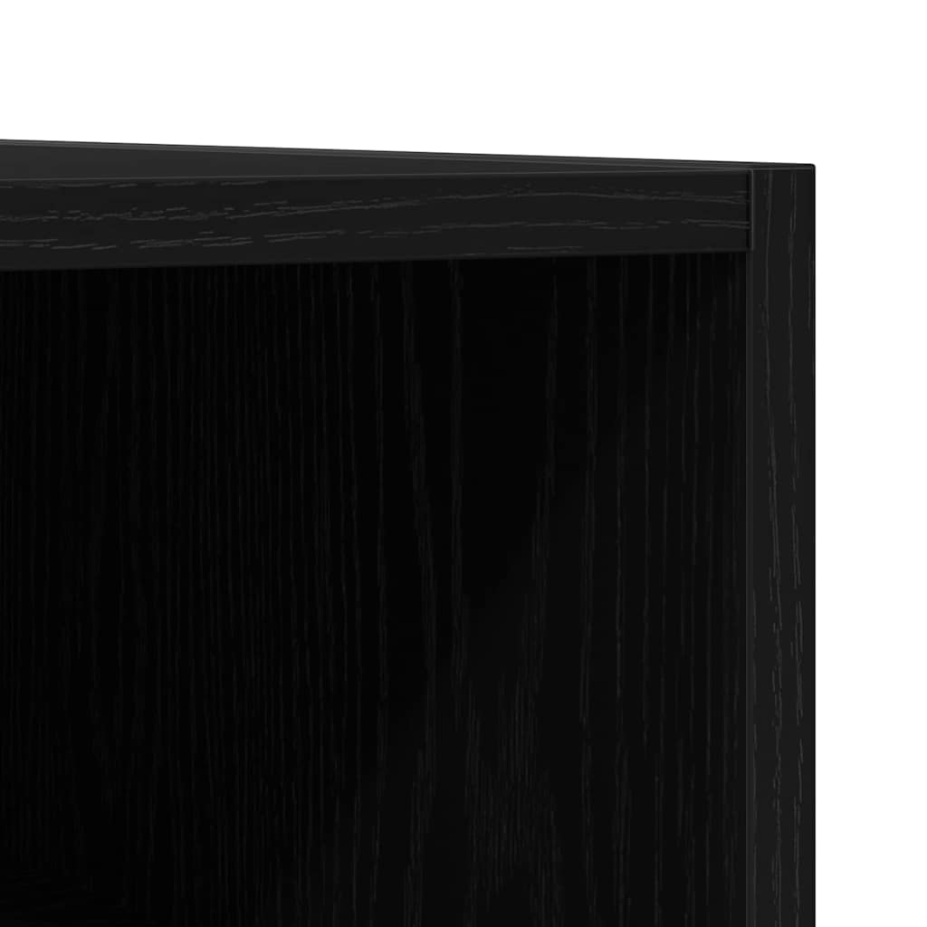 juodas ąžuolas įrašų spinta - 100x38x48 cm, pagaminta iš inžinerinės medienos