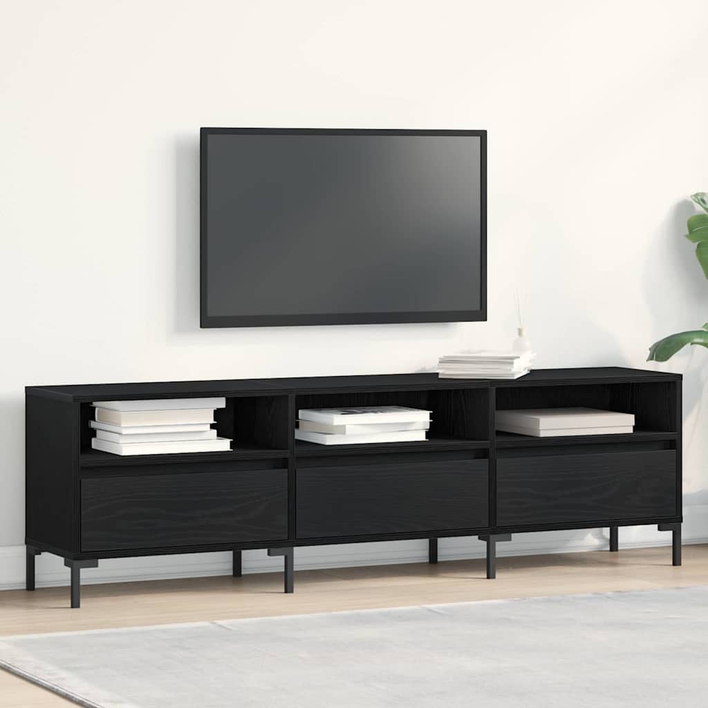 TV Cabinet Black Oak 150 x 30 x 44.5 cm