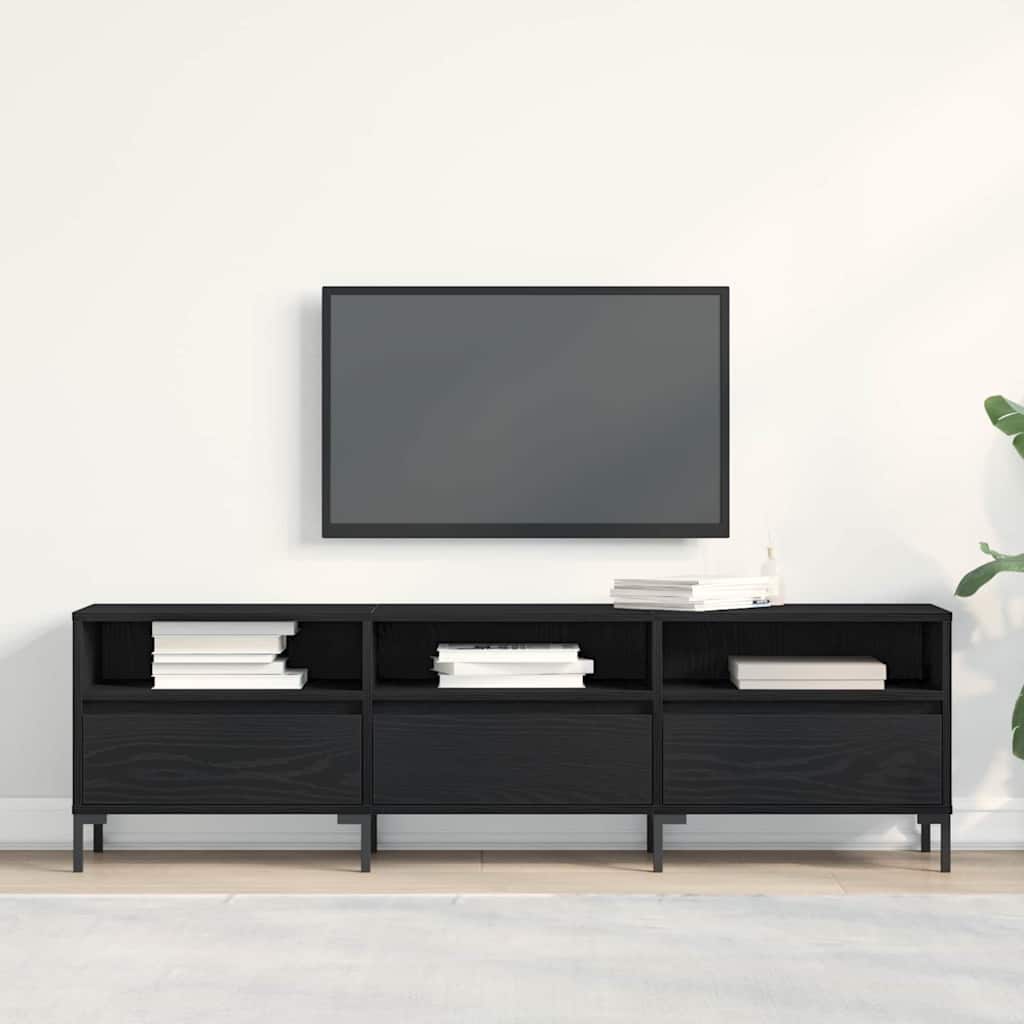 TV Cabinet Black Oak 150 x 30 x 44.5 cm