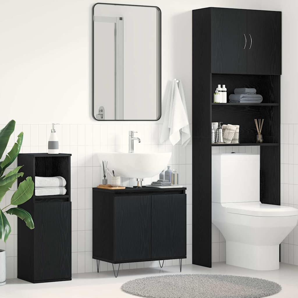 Bathroom Sink Cabinet Black Oak 58 x 33 x 60 cm