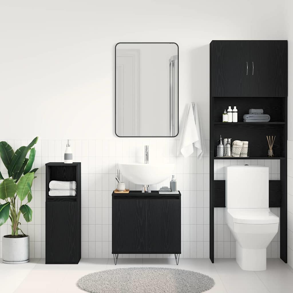 Bathroom Sink Cabinet Black Oak 58 x 33 x 60 cm