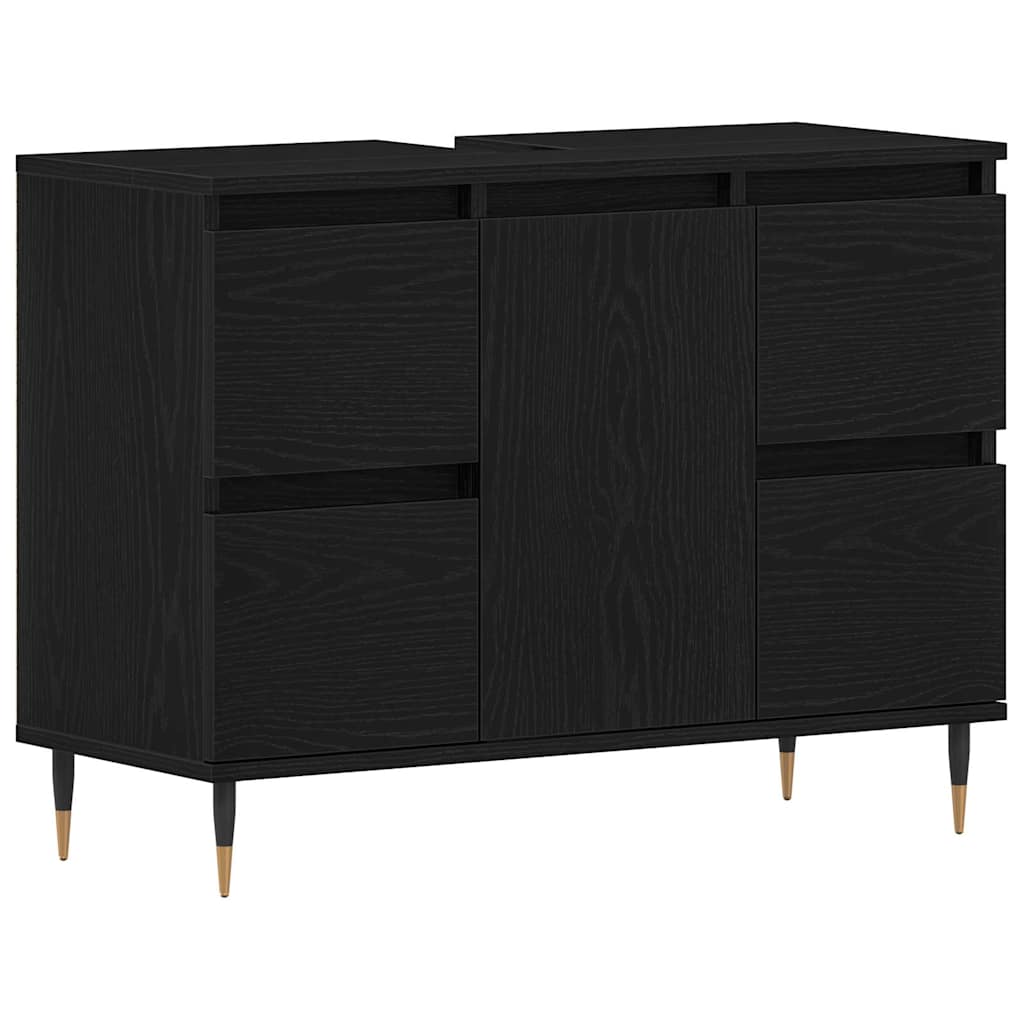 Bathroom Sink Cabinet Black Oak 80 x 33 x 60 cm