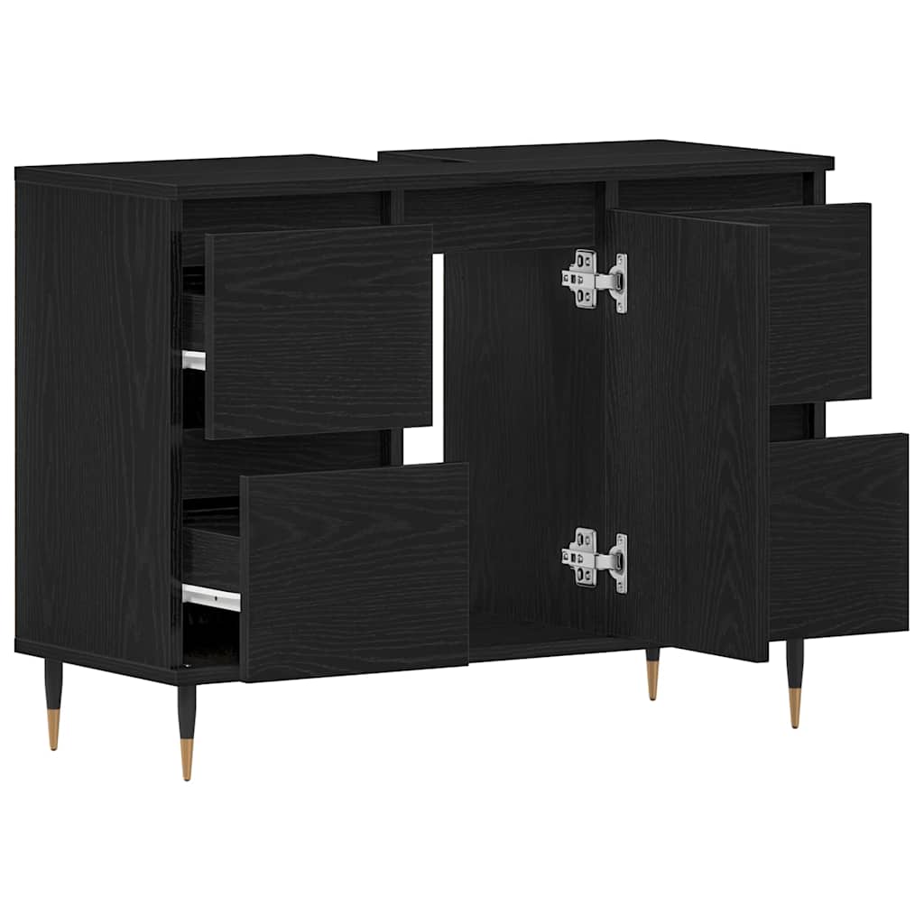 Bathroom Sink Cabinet Black Oak 80 x 33 x 60 cm