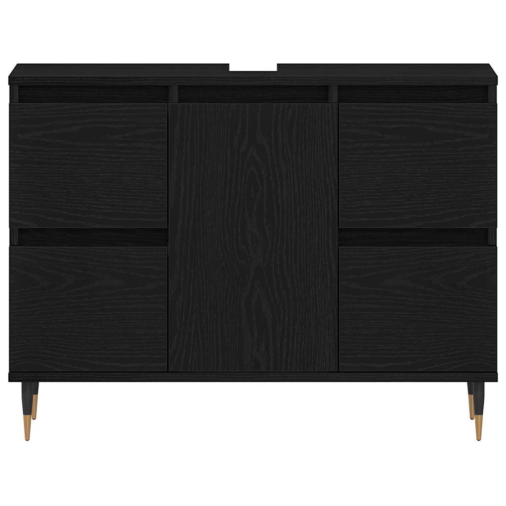 Bathroom Sink Cabinet Black Oak 80 x 33 x 60 cm