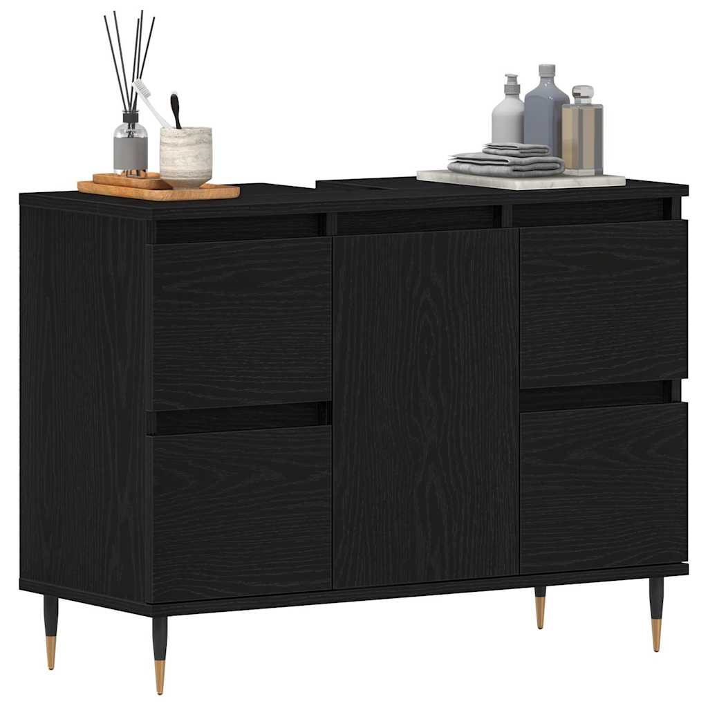 Bathroom Sink Cabinet Black Oak 80 x 33 x 60 cm