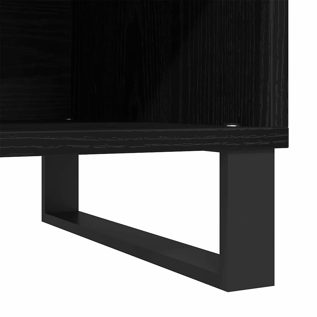 Record cabinet with shelf Black oak 85 x 38 x 48 cm