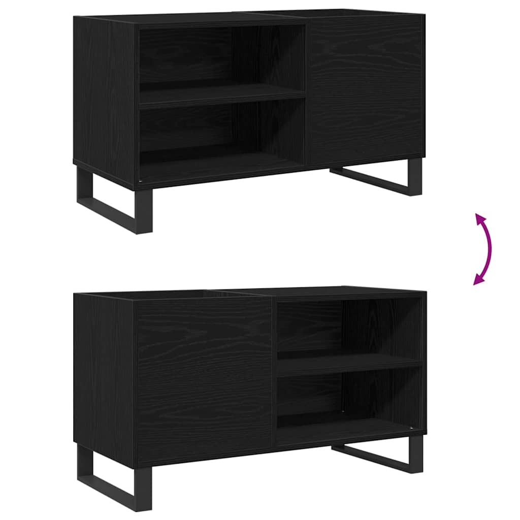 Record cabinet with shelf Black oak 85 x 38 x 48 cm