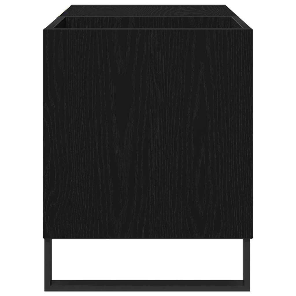 Record cabinet with shelf Black oak 85 x 38 x 48 cm