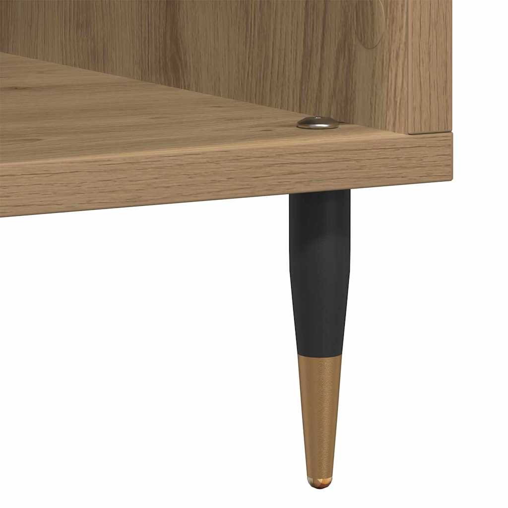 Artisan oak record cabinet with shelf 100 x 38 x 48 cm
