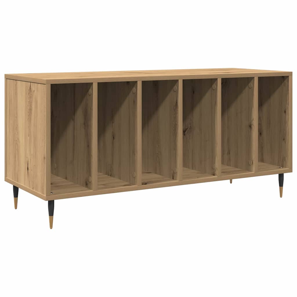 Artisan oak record cabinet with shelf 100 x 38 x 48 cm