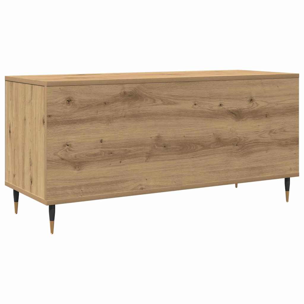 Artisan oak record cabinet with shelf 100 x 38 x 48 cm