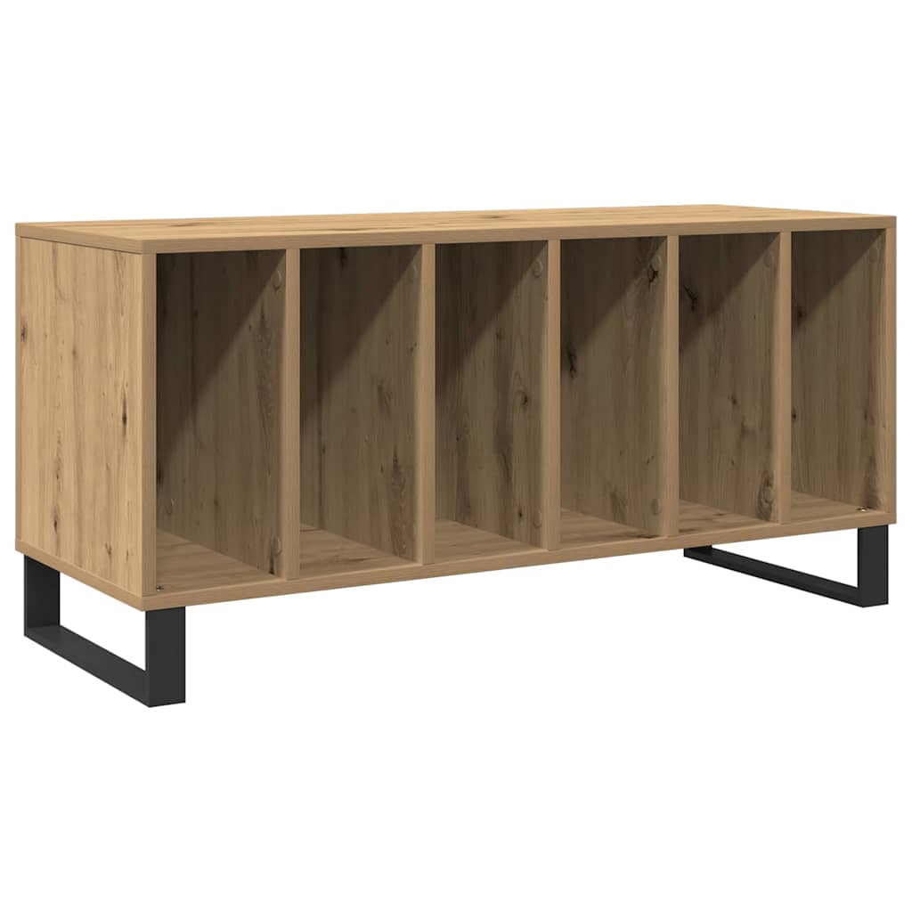 Artisan oak record cabinet with shelf 100 x 38 x 48 cm