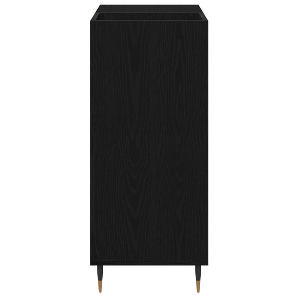 Plokštelių spintelė su lentyna Juodas ąžuolas 85 x 38 x 89 cm
