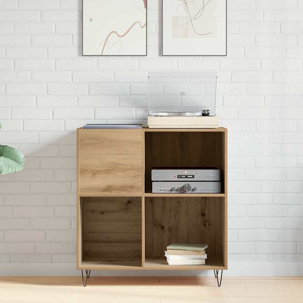 Record cabinet with shelf artisan oak 85 x 38 x 89 cm