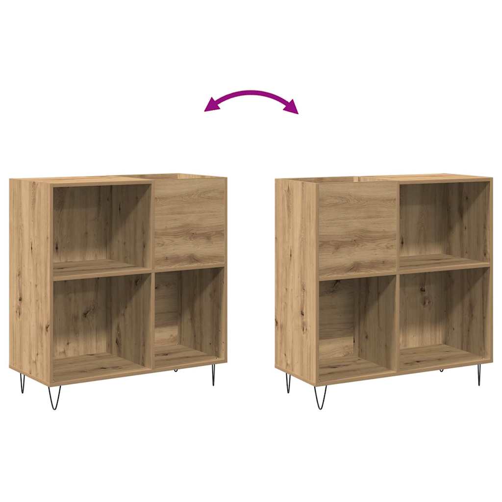 Record cabinet with shelf artisan oak 85 x 38 x 89 cm